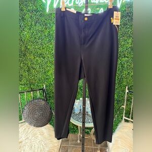 Sold! Calvin Klein Women's Dress Pants Black Gold Zipper and details